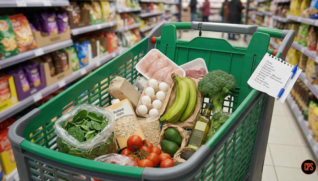 Lista de compras semanal incluida en la formación