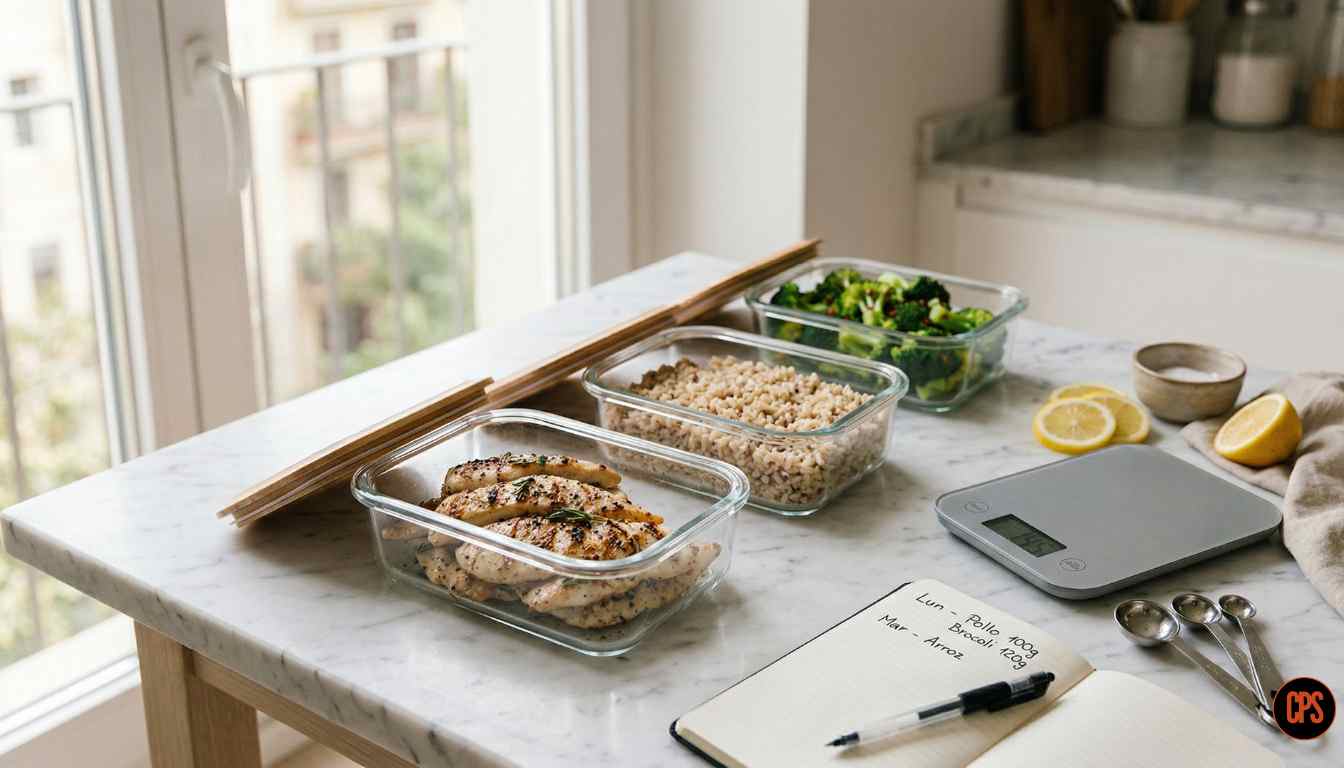 Preparación de comidas saludables con macros calculados
